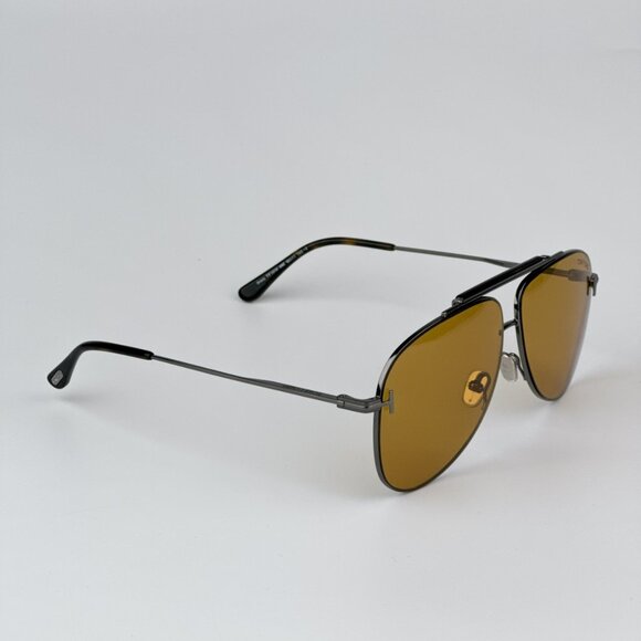 Tom Ford FT1018/S 08E BRADY BRAND NEW Sunglasses Shiny Anthracite Silver Unisex - Picture 7 of 13